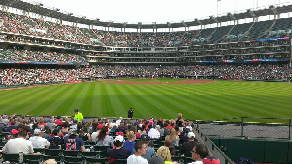 On a beautiful June  Friday night in Cleveland when the Indians played the Twins, half the seats at Progressive Field were empty. (MPR Photo/Bob Collins)