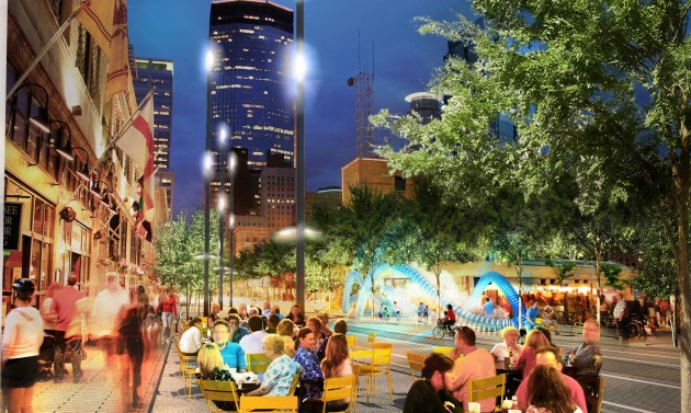 This vision for Nicollet Mall was submitted by the design team led by James Corner Field Operations.