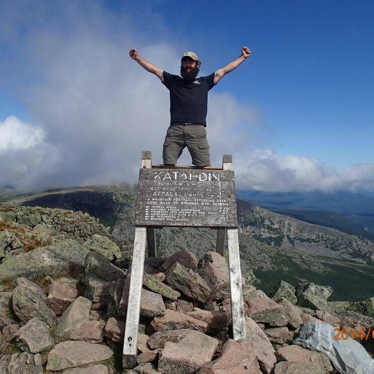 Jared McCallum celebrated on August 19 when he reached the end of the Appalachian Trail in Maine. (Photo: Jared McCallum via Facebook)