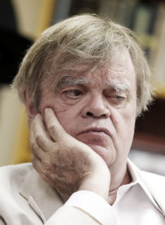 Garrison Keillor, shown during an interview with the Associated Press in 2015. AP Photo/Jim Mone.