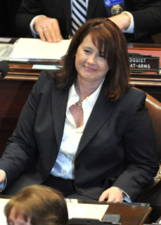 Amy Koch, shown in January 2011 after being elected Senate majority leader. (AP File Photo/Jim Mone)