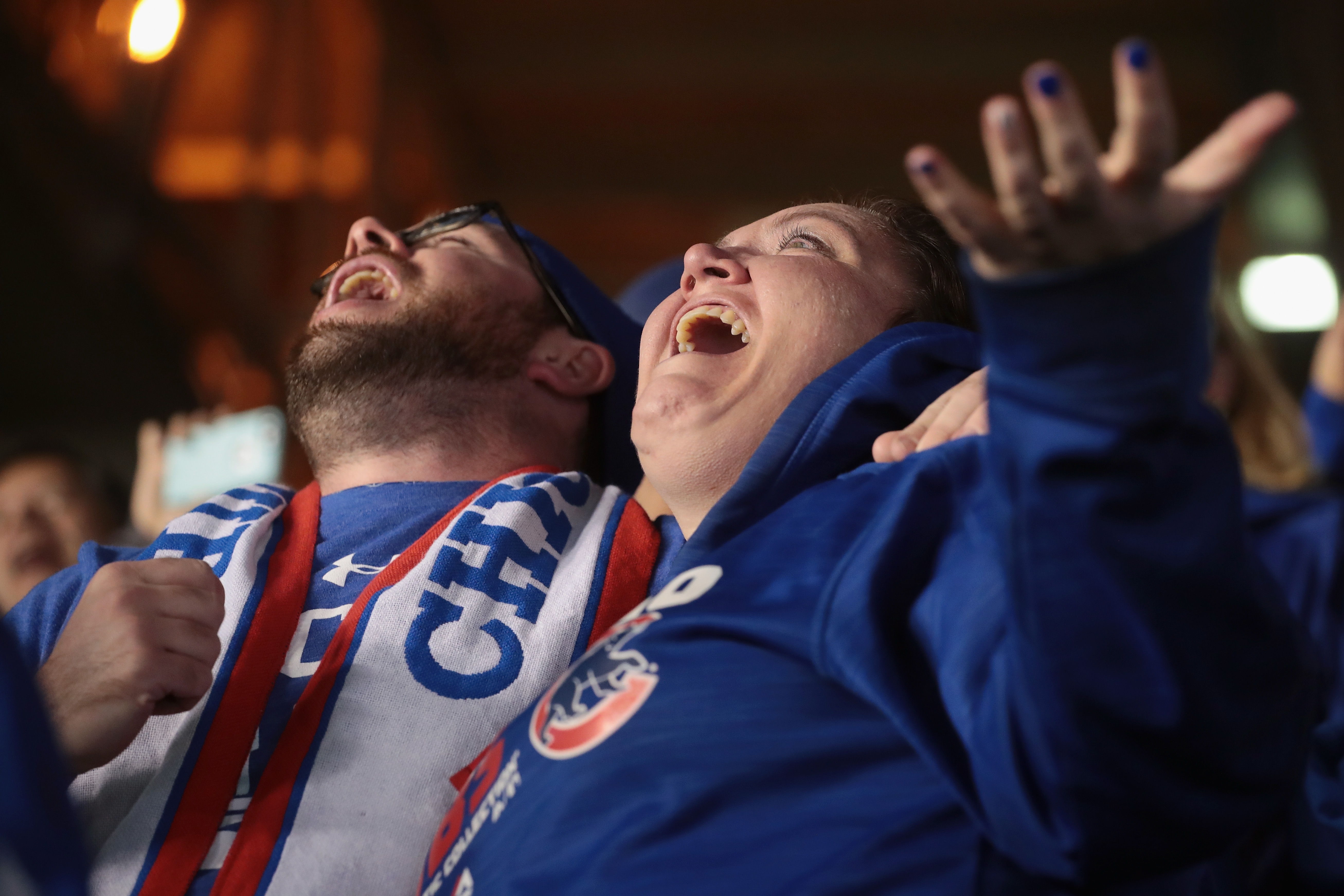 Fans cheer during Game Five of the 2016 World Series between the Chicago Cubs and the Cleveland Indians at Wrigley Field on October 30, 2016. Photo by Scott Olson/Getty Images.
