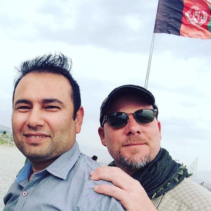 NPR photojournalist David Gilkey and NPR Afghan interpreter Zabihullah Tamanna. Monika Evstatieva/NPR