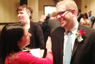 Tom Rademacher, shown after being named Minnesota's Teacher of the Year in 2014.  Matt Sepic | MPR News | file.