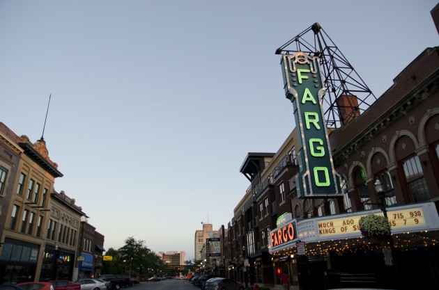 Downtown Fargo, N.D. on a summer evening. (MPR Photo/Nate Minor)